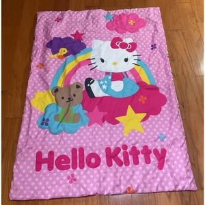 sanrio hello kitty stars and rainbows‎ toddler comforter Pink Reversible Y2K